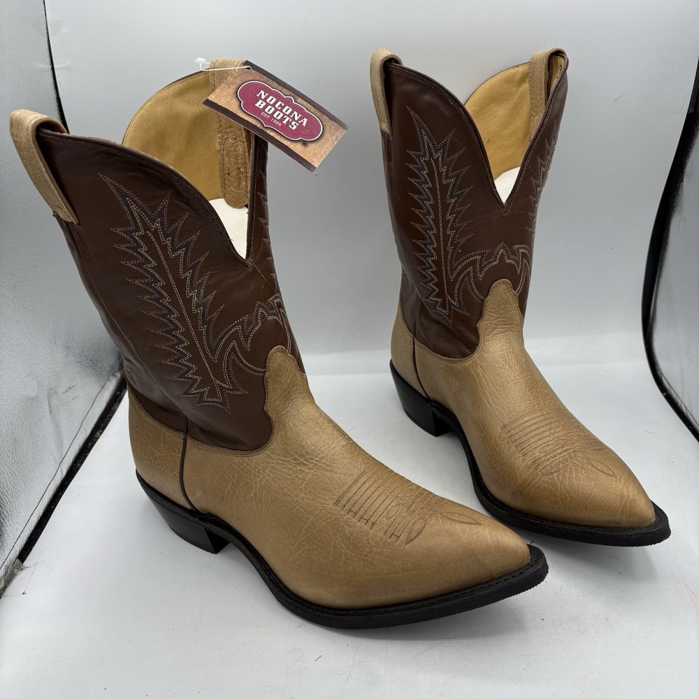 Nocona Boots Mens Size 11‎ EEE Point Toe Brown Leather Western Cowboy 7703211303